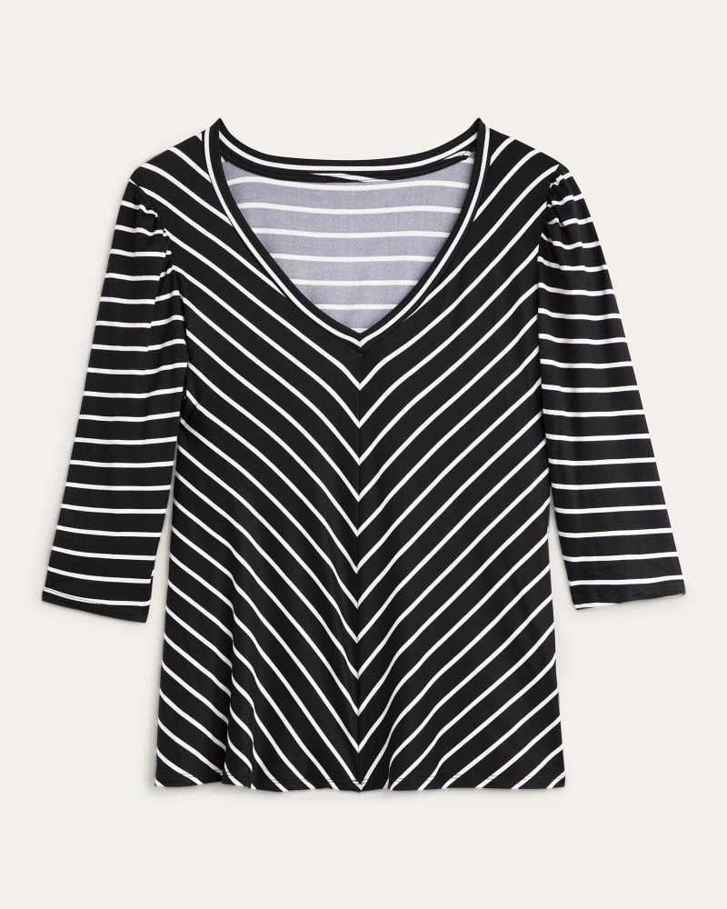 Front of plus size Nicole Three-Quarter Sleeve Knit Top by Molly&Isadora | Dia&Co | dia_product_style_image_id:166629